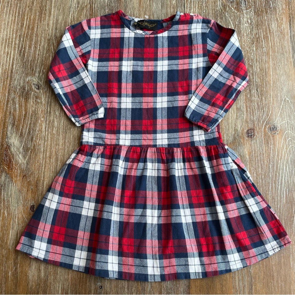GIRLS FINGER IN THE NOSE PLAID DRESS, SIZE XL (8-9 YRS)